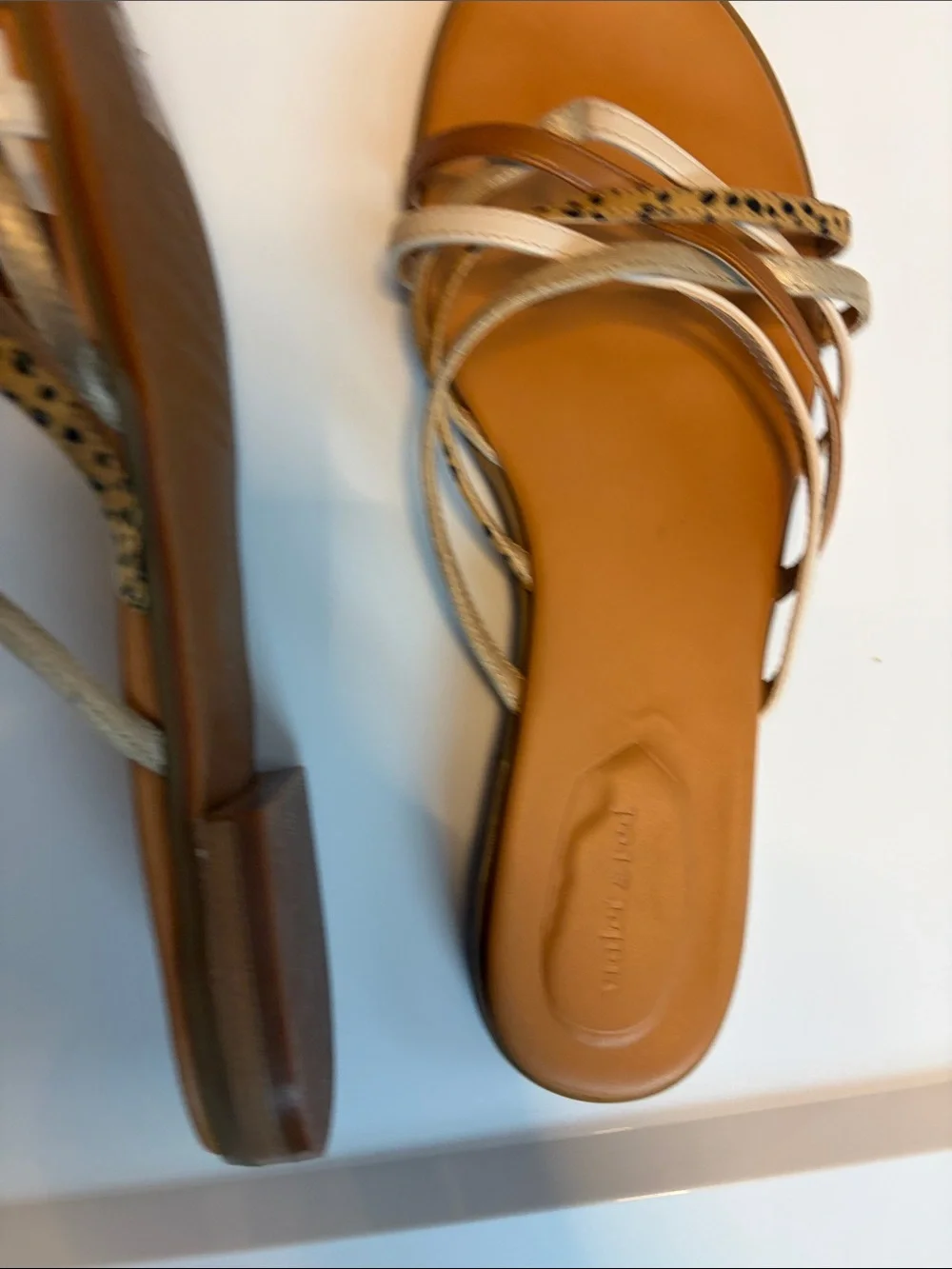 Strappy Tan and Cream Women's Sandals